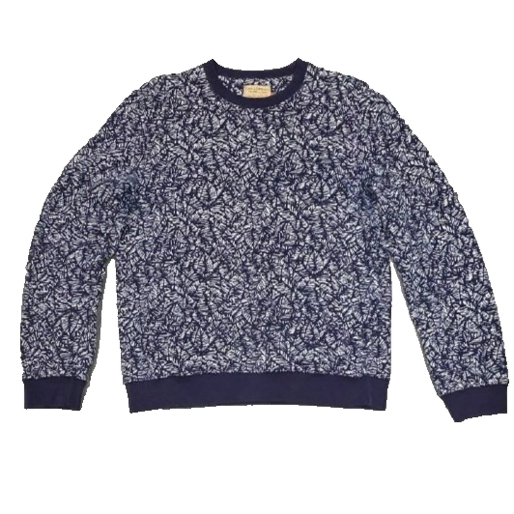 John Lewis & Co Portugal cotton Knit Crew Neck pullover cable Navy Small A006052